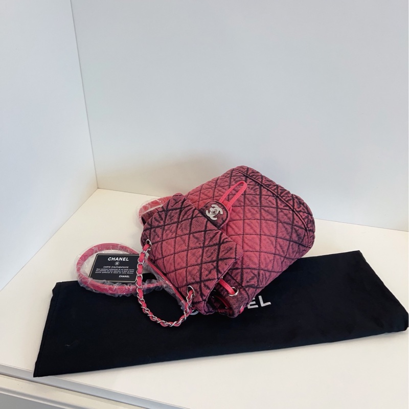 【99新🆕】Chanel 水洗牛仔漸變暈染 薩爾茨堡mini雙肩包 復刻新款29開不是中古噢 呼聲最高最稀缺的粉·黑洗水丹寧-4