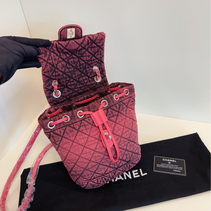 【99新🆕】Chanel 水洗牛仔漸變暈染 薩爾茨堡mini雙肩包 復刻新款29開不是中古噢 呼聲最高最稀缺的粉·黑洗水丹寧-7