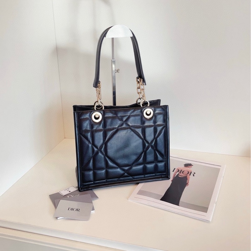 【98新🆕】Dior Essential黑金全皮tote 王炸新款托特包 小號 單肩包手提包-0