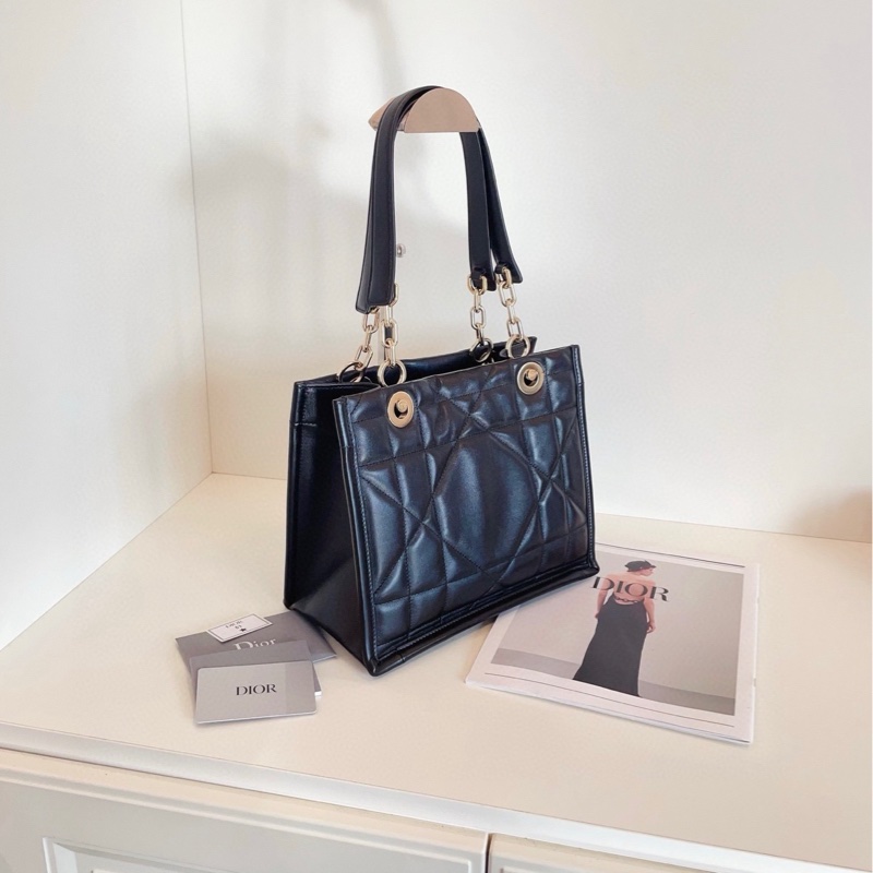 【98新🆕】Dior Essential黑金全皮tote 王炸新款托特包 小號 單肩包手提包-1