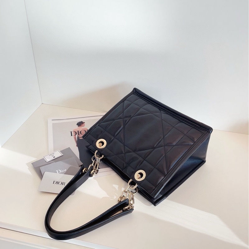 【98新🆕】Dior Essential黑金全皮tote 王炸新款托特包 小號 單肩包手提包-5