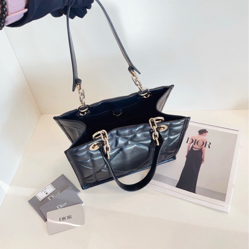 【98新🆕】Dior Essential黑金全皮tote 王炸新款托特包 小號 單肩包手提包-6