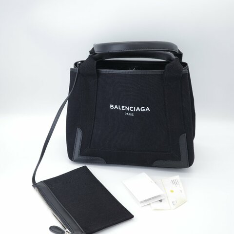 Balenciaga 巴黎世家 Cabas S 黑色 帆布 拼皮 托特包 手提包