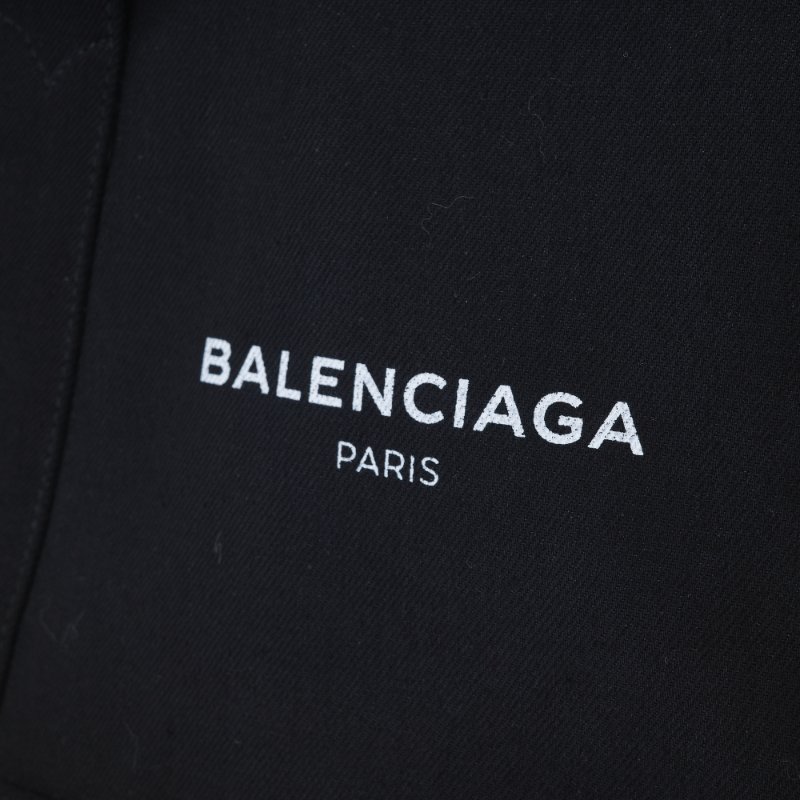Balenciaga 巴黎世家 Cabas S 黑色 帆布 拼皮 托特包 手提包-4