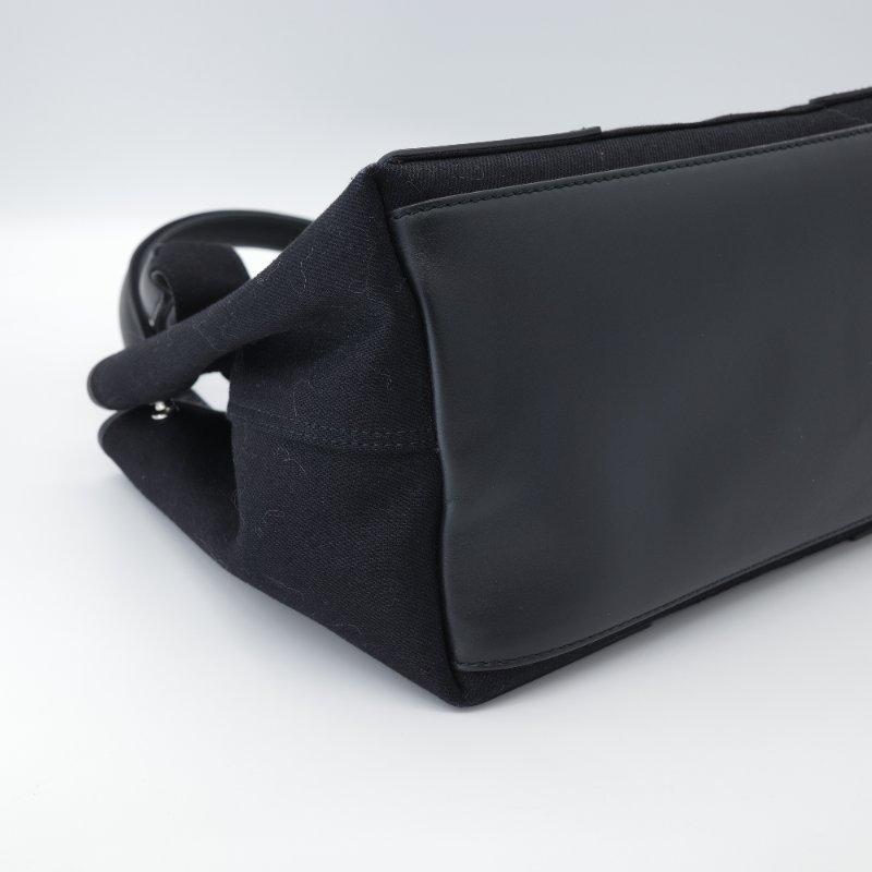 Balenciaga 巴黎世家 Cabas S 黑色 帆布 拼皮 托特包 手提包-7