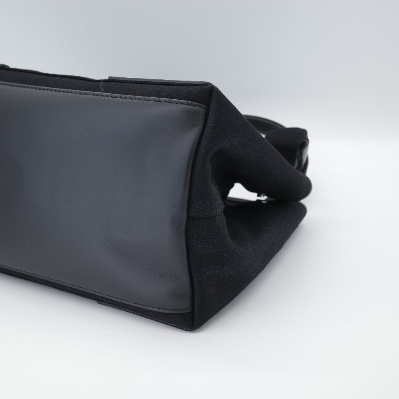 Balenciaga 巴黎世家 Cabas S 黑色 帆布 拼皮 托特包 手提包-8