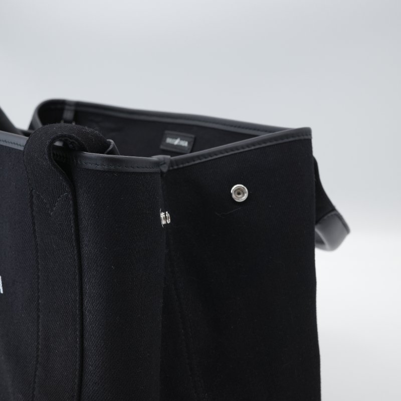 Balenciaga 巴黎世家 Cabas S 黑色 帆布 拼皮 托特包 手提包-11