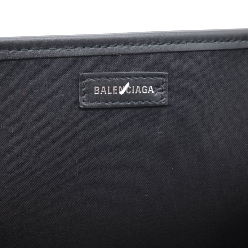 Balenciaga 巴黎世家 Cabas S 黑色 帆布 拼皮 托特包 手提包-12