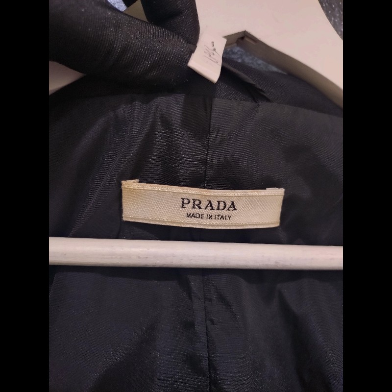 Prada 黑色雙排扣長版外套-13