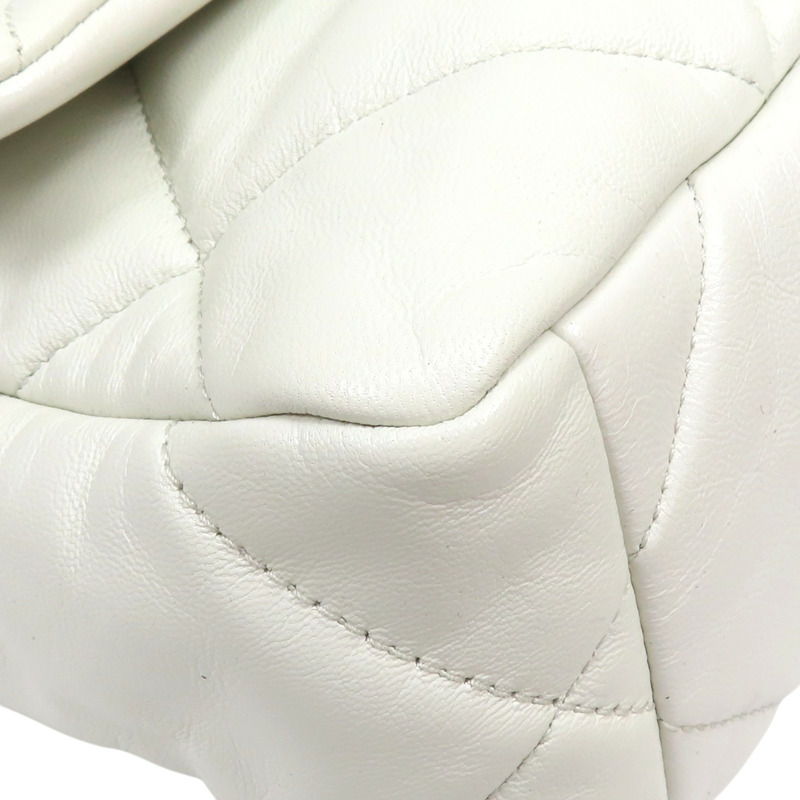 白色 羊皮 CHANEL 19口蓋包 兩用包【CHANEL 香奈兒】 AS1160-10