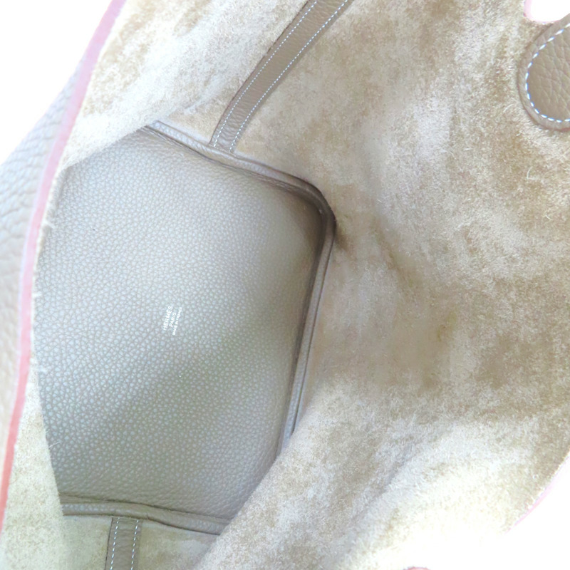 棕色 牛皮 Picotin Lock 22 手提包 Z刻/18/PHW【HERMES 愛馬仕】-6