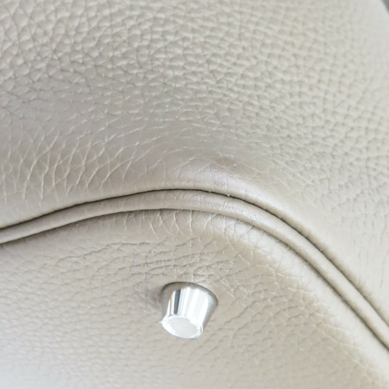 棕色 牛皮 Picotin Lock 22 手提包 Z刻/18/PHW【HERMES 愛馬仕】-11