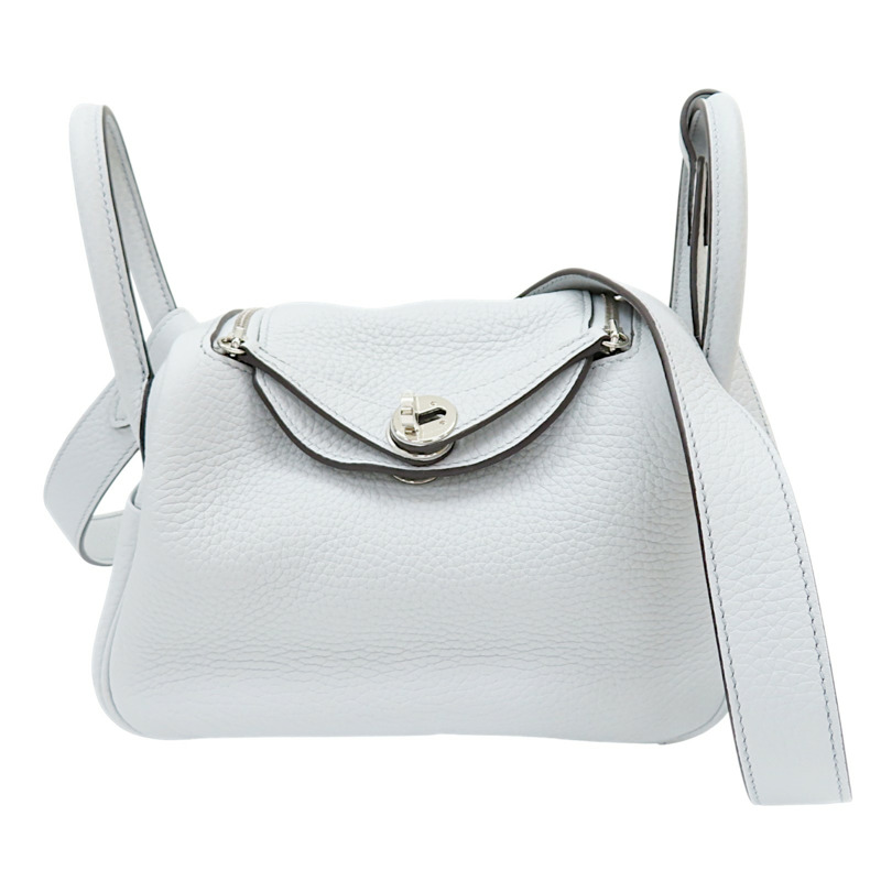 聖杯藍 牛皮 Mini Lindy 肩背包 W刻/08/PHW【HERMES 愛馬仕】-0