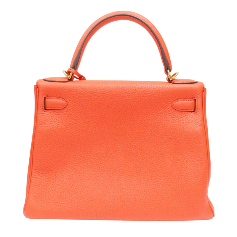 橘色 牛皮 Kelly28 兩用包【HERMES 愛馬仕】-1