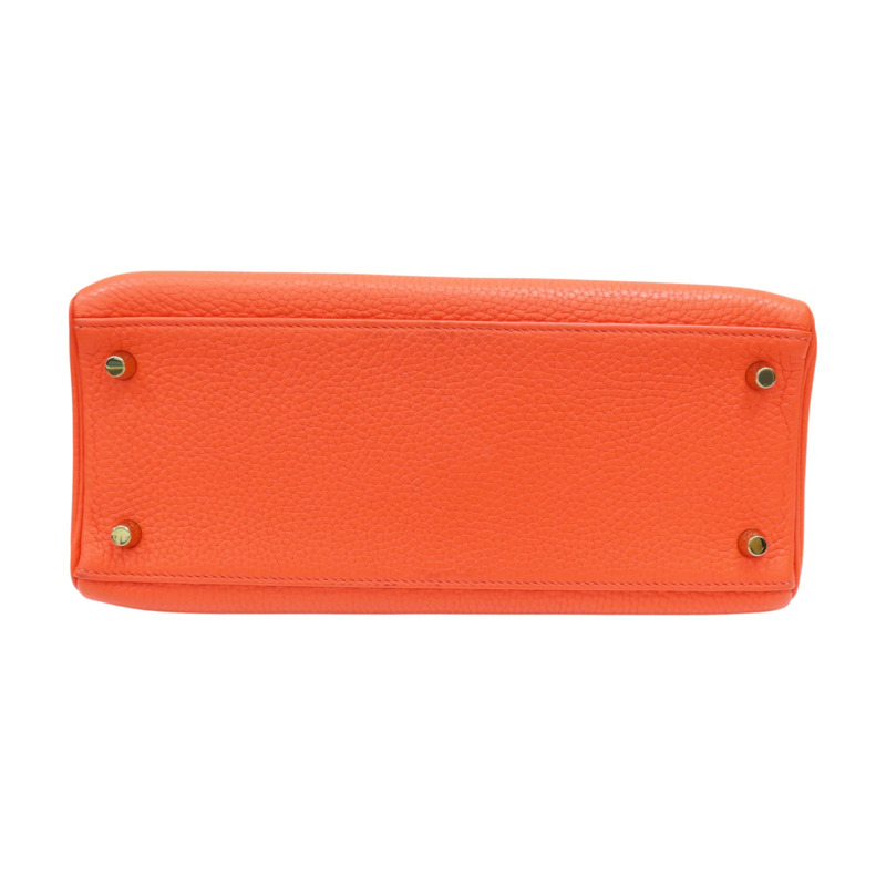 橘色 牛皮 Kelly28 兩用包【HERMES 愛馬仕】-3