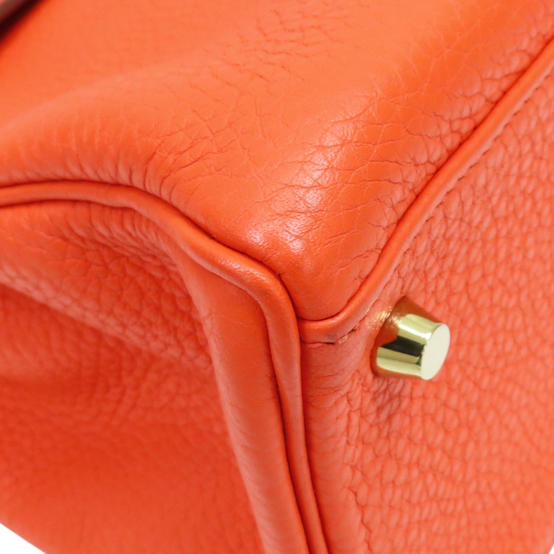 橘色 牛皮 Kelly28 兩用包【HERMES 愛馬仕】-11