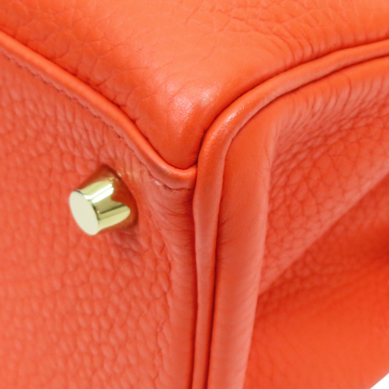 橘色 牛皮 Kelly28 兩用包【HERMES 愛馬仕】-14