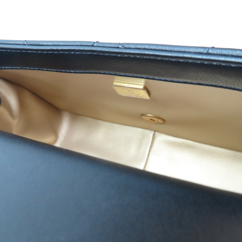 黑色 羊皮 pearl mini flap bag 肩背包【CHANEL 香奈兒】 AS4861-5