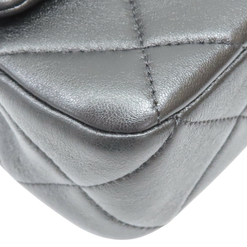 黑色 羊皮 pearl mini flap bag 肩背包【CHANEL 香奈兒】 AS4861-9