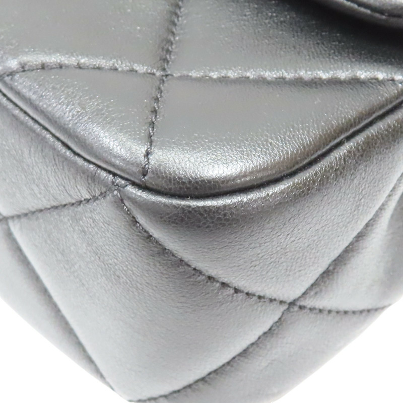 黑色 羊皮 pearl mini flap bag 肩背包【CHANEL 香奈兒】 AS4861-10