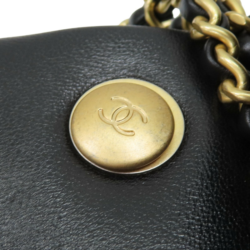 黑色 羊皮 pearl mini flap bag 肩背包【CHANEL 香奈兒】 AS4861-17