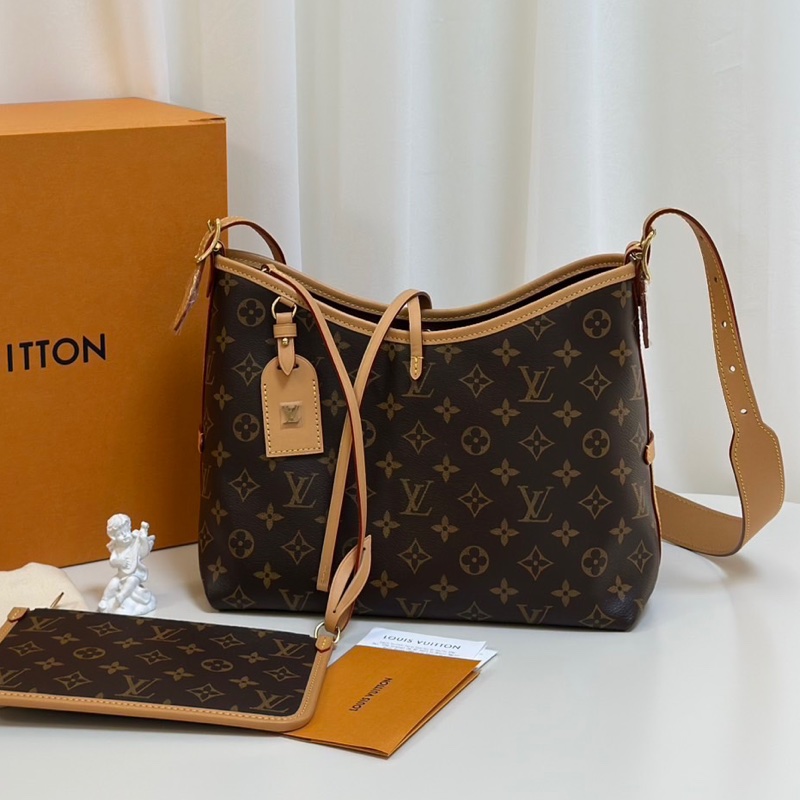 #近新全配🈶25年購證 #全網最低 Lv carryall pm老花斜挎包 芯片款-0