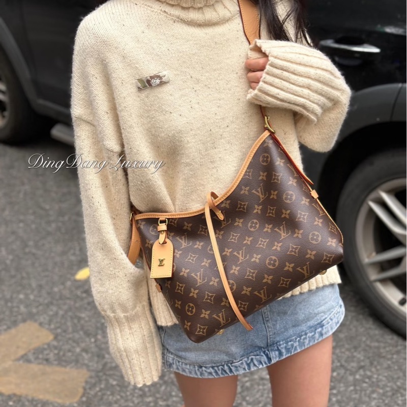 #近新全配🈶25年購證 #全網最低 Lv carryall pm老花斜挎包 芯片款-3