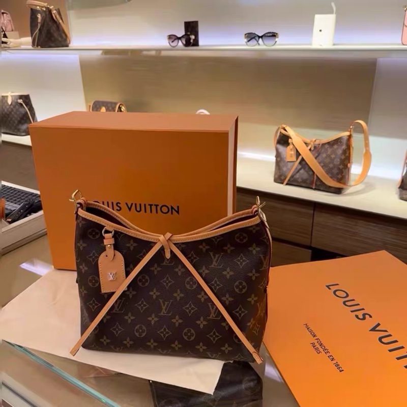 #近新全配🈶25年購證 #全網最低 Lv carryall pm老花斜挎包 芯片款-4