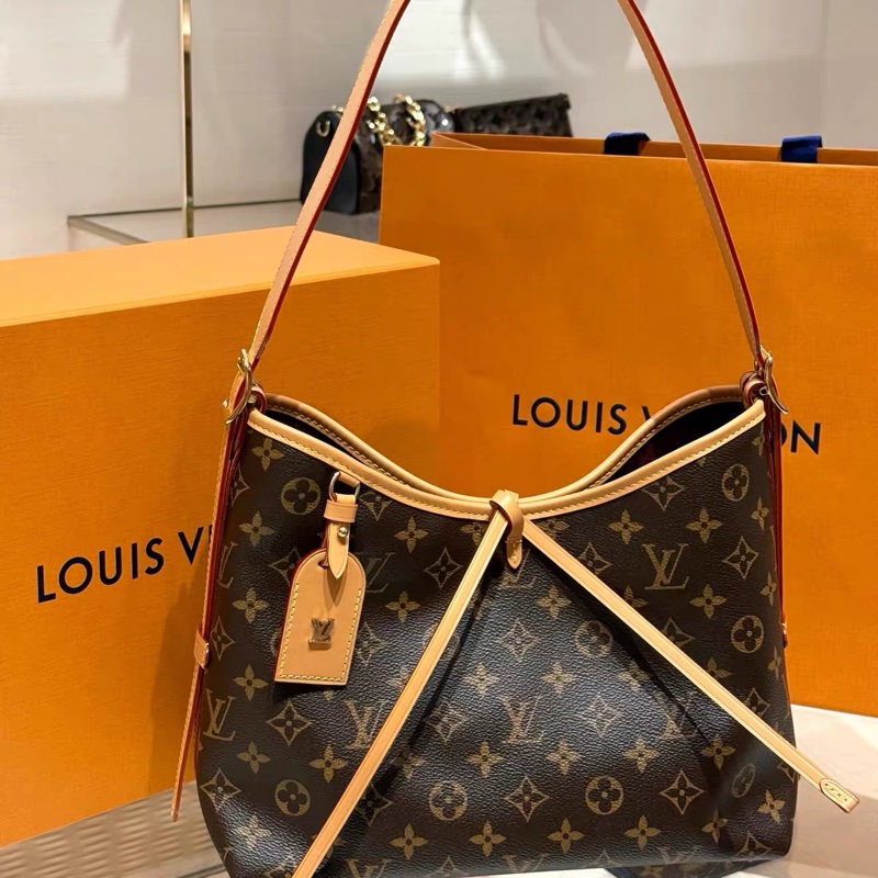 #近新全配🈶25年購證 #全網最低 Lv carryall pm老花斜挎包 芯片款-6
