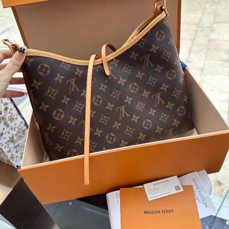 #近新全配🈶25年購證 #全網最低 Lv carryall pm老花斜挎包 芯片款-12