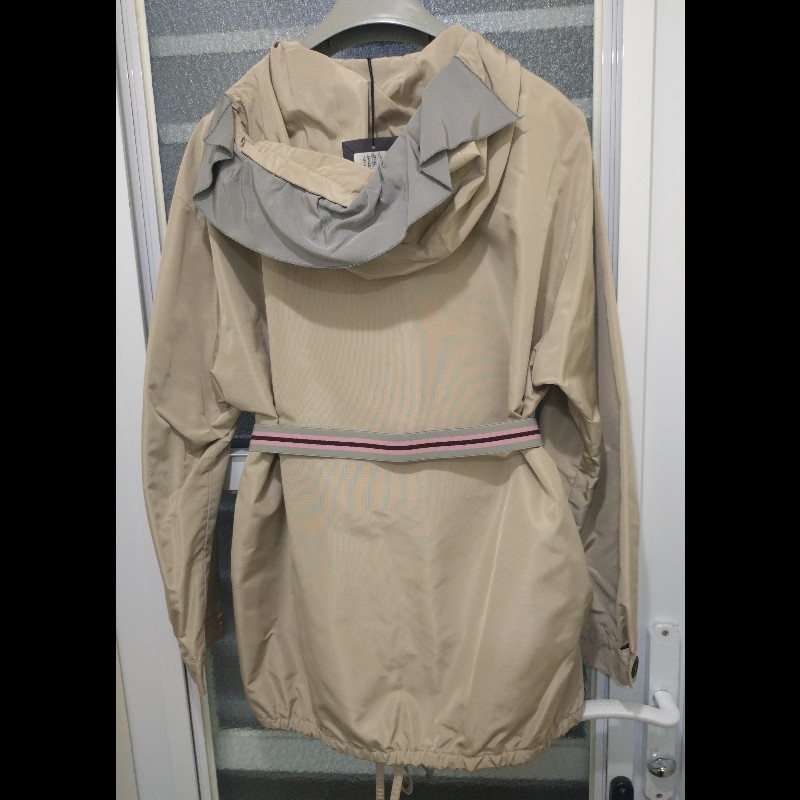 Prada 駝布拉鍊有帽尼龍外套-3