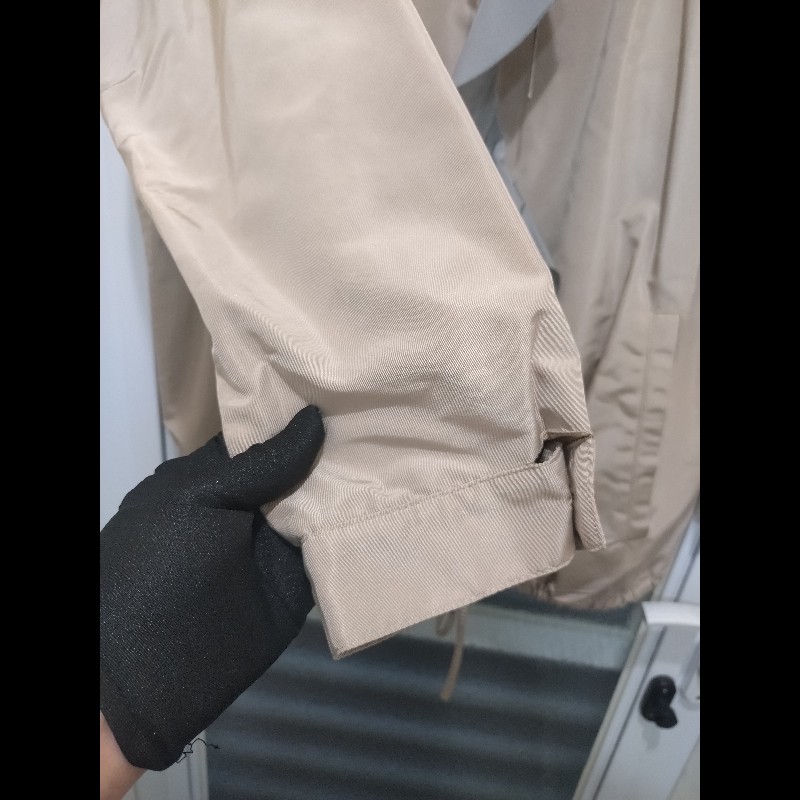 Prada 駝布拉鍊有帽尼龍外套-7