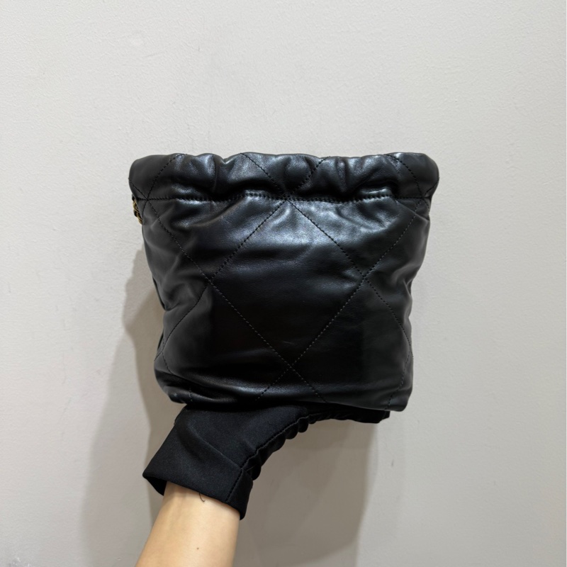 【88🆕】Chanel 22bag mini 黑色金扣小牛皮 小垃圾袋 購物袋 手提包-3