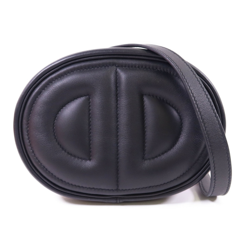 HERMES Swift皮革In The Loop Belt Bag銀扣腰包Noir-0