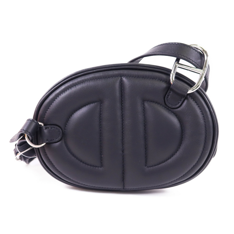HERMES Swift皮革In The Loop Belt Bag銀扣腰包Noir-1