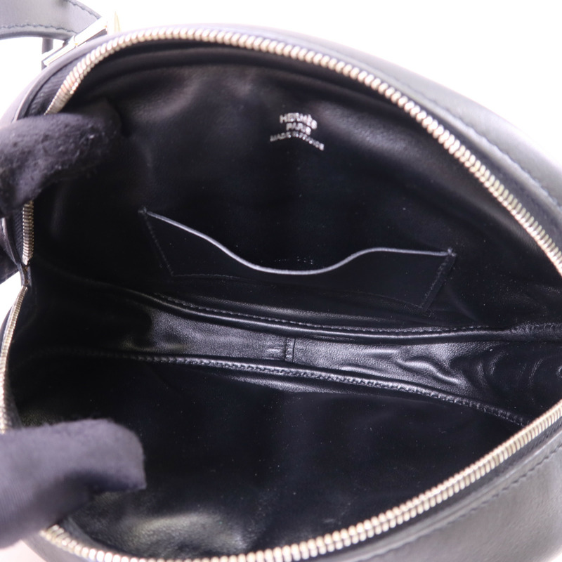 HERMES Swift皮革In The Loop Belt Bag銀扣腰包Noir-5