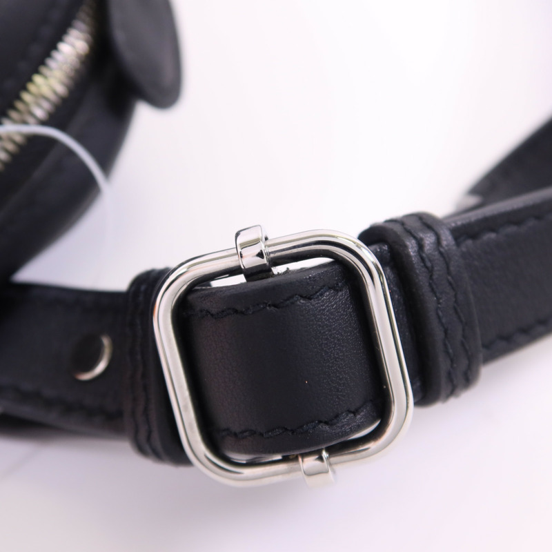 HERMES Swift皮革In The Loop Belt Bag銀扣腰包Noir-10