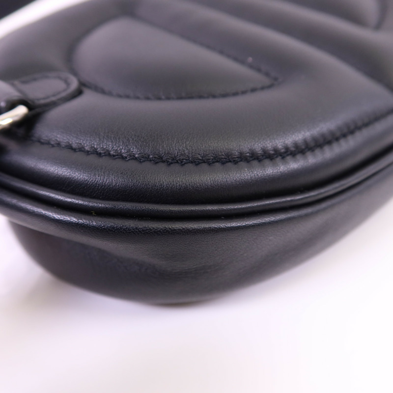HERMES Swift皮革In The Loop Belt Bag銀扣腰包Noir-14