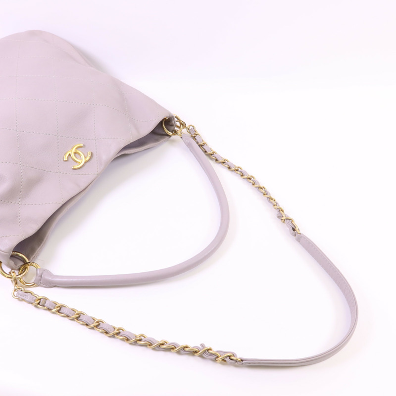 CHANEL 牛皮皮革2 Way Shoulder Bag金扣手挽肩背兩用袋-4