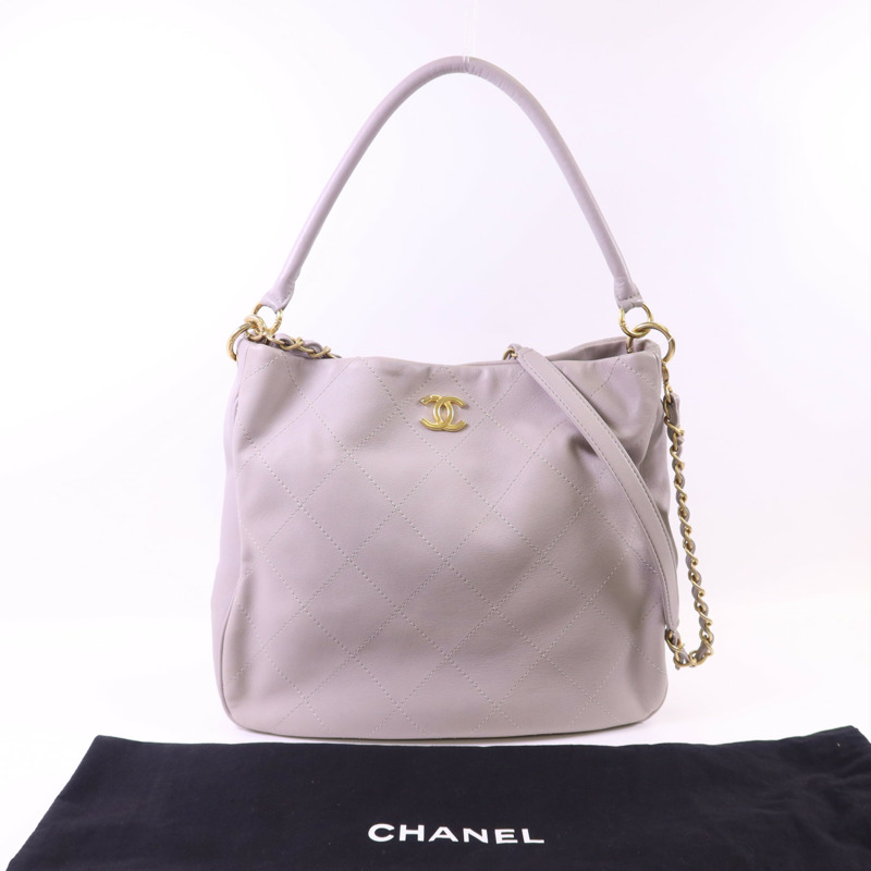 CHANEL 牛皮皮革2 Way Shoulder Bag金扣手挽肩背兩用袋-18