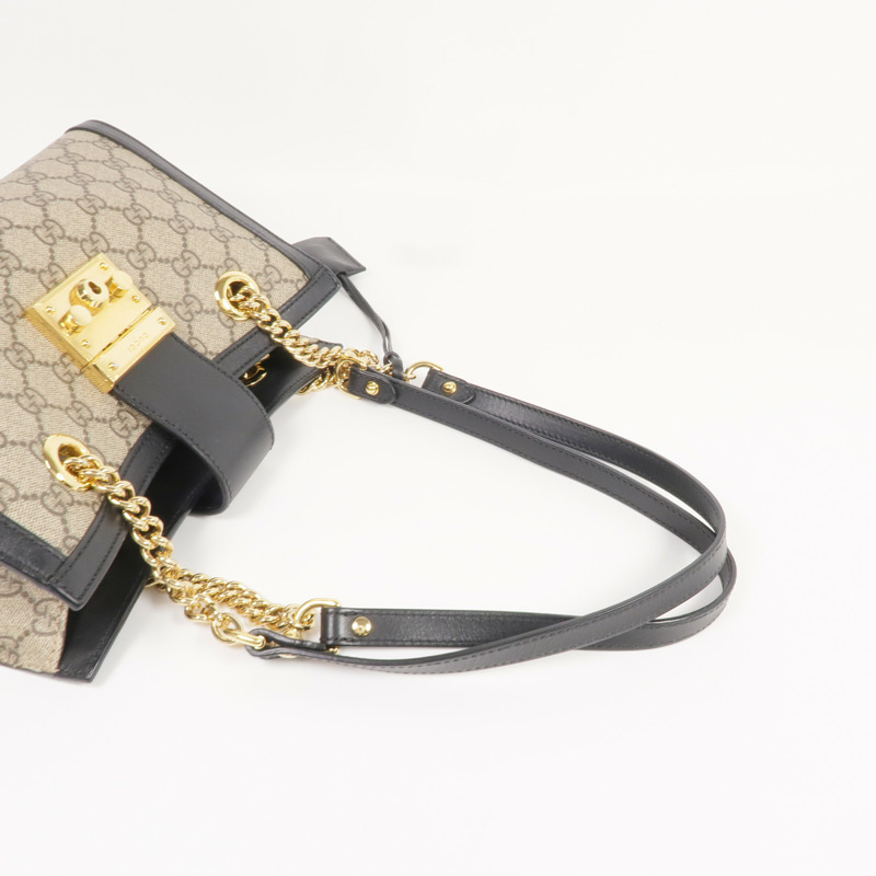 GUCCI 塗層帆布Padlock GG Small金扣肩背袋-8