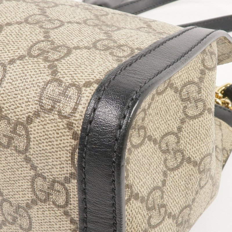 GUCCI 塗層帆布Padlock GG Small金扣肩背袋-9