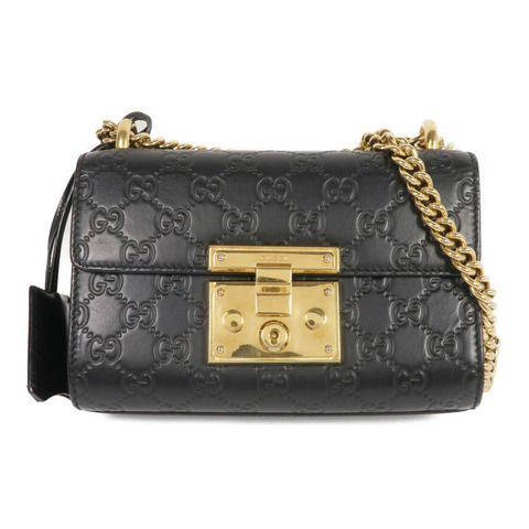 GUCCI 牛皮皮革Padlock Small金扣鏈帶肩背袋