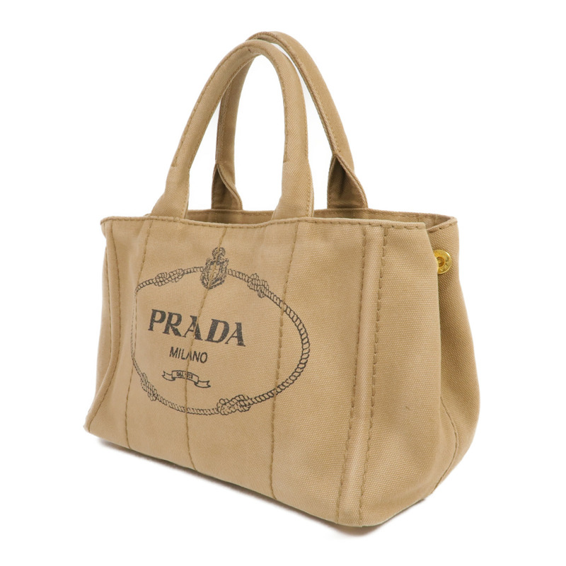 PRADA 帆布Prada Canapa Tote Bag金扣手挽肩背兩用袋-1
