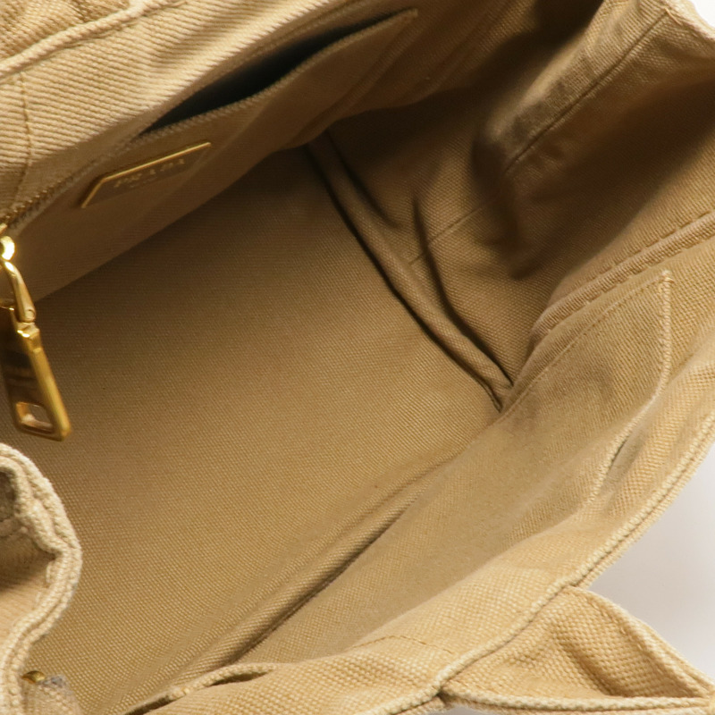 PRADA 帆布Prada Canapa Tote Bag金扣手挽肩背兩用袋-4