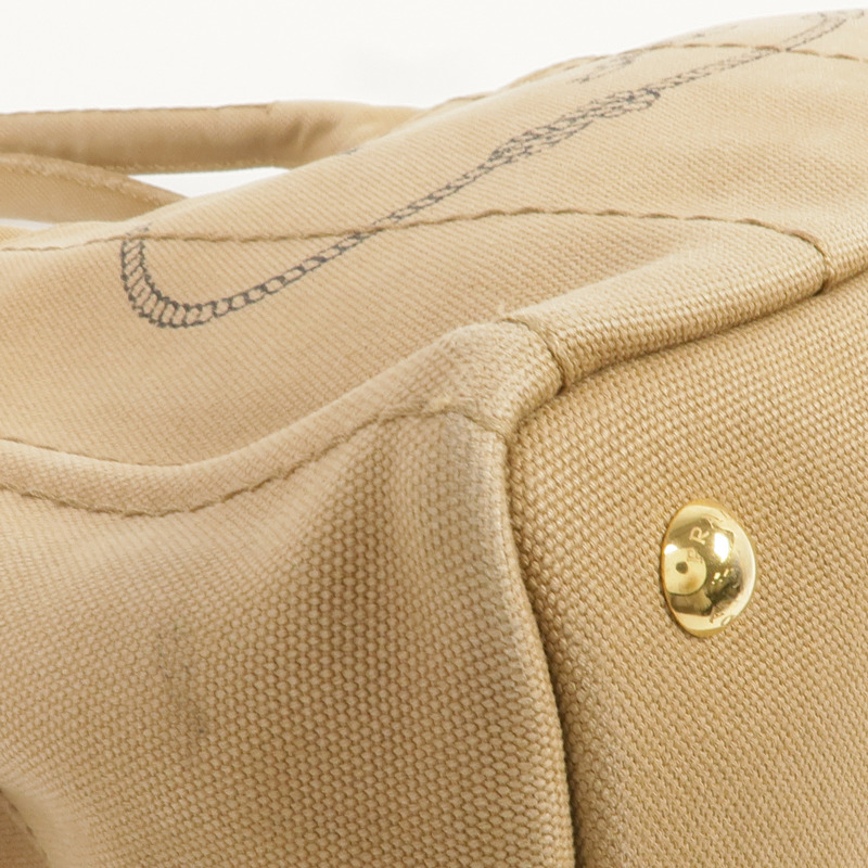 PRADA 帆布Prada Canapa Tote Bag金扣手挽肩背兩用袋-10