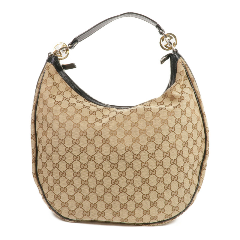 GUCCI 帆布GG Hobo Bag金扣肩背袋-0