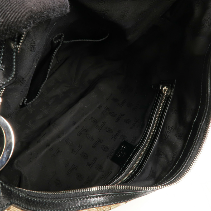 GUCCI 帆布GG Hobo Bag金扣肩背袋-4