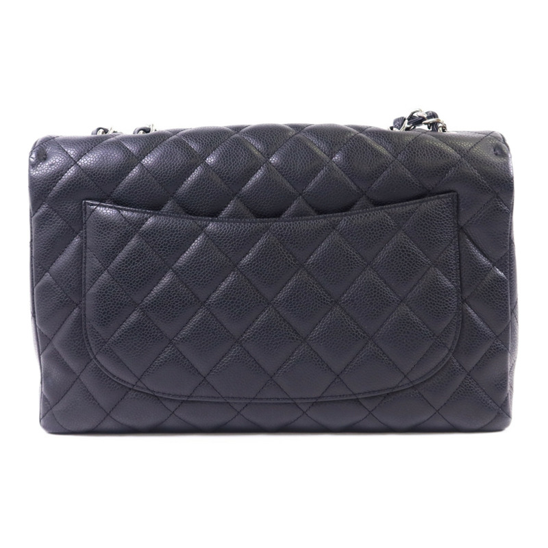 CHANEL 牛皮皮革Large Classic銀扣鏈帶肩背袋-1
