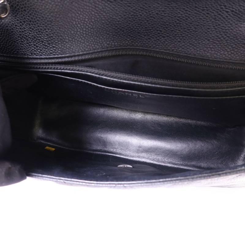 CHANEL 牛皮皮革Large Classic銀扣鏈帶肩背袋-6